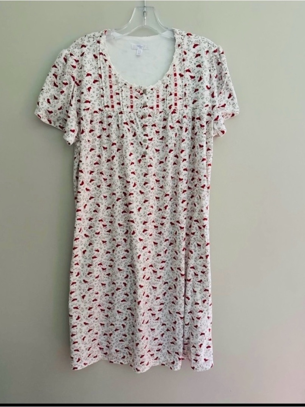 Secret Treasures Red and White Floral Chemise XL